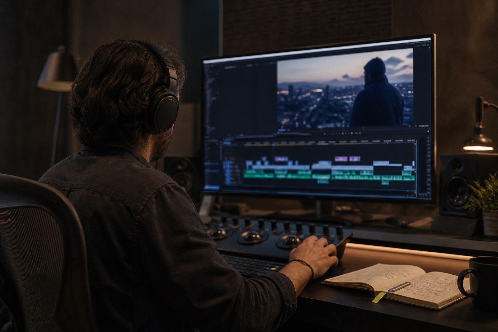 Editor shaping visual rhythm, narrative structure and recognisable creative decisions in post-production
